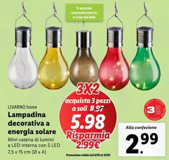 Lidl LIVARNO home Lampadina decorativa a energia solare offerta