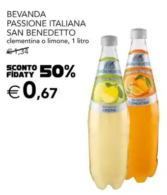 Esselunga BEVANDA PASSIONE ITALIANA SAN BENEDETTO clementina o limone, 1 litro offerta