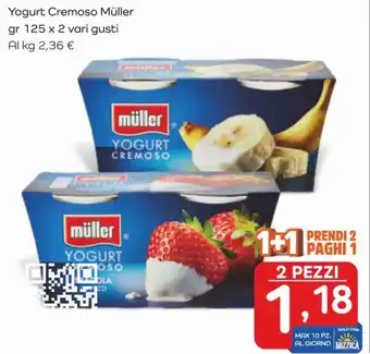 Famila Yogurt Cremoso Müller gr 125 x 2 vari gusti offerta