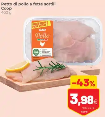 Petto di pollo a fette sottili Coop 400 g