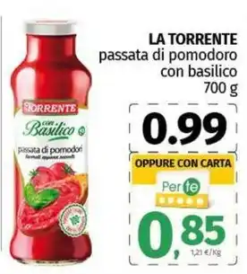 Pam LA TORRENTE passata di pomodoro con basilico offerta