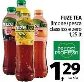 Pam FUZE TEA limone/pesca classico e zero 1,25 lt offerta