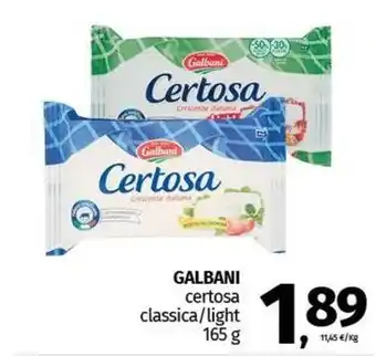 Pam GALBANI certosa classica/light offerta