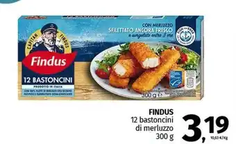 Pam FINDUS 12 bastoncini di merluzzo 300 g offerta