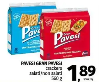 Pam PAVESI GRAN PAVESI crackers salati/non salati offerta