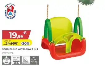 Toys Center SEGGIOLINO ALTALENA 3 IN 1 offerta