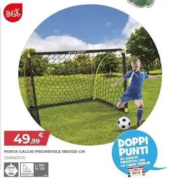 Toys Center PORTA CALCIO PIEGHEVOLE 180X120 CM offerta