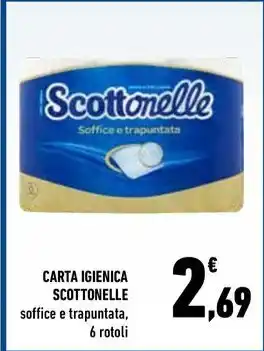 Conad City CARTA IGIENICA SCOTTONELLE soffice e trapuntata, 6 rotoli offerta