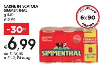 Bennet CARNE IN SCATOLA SIMMENTHAL offerta