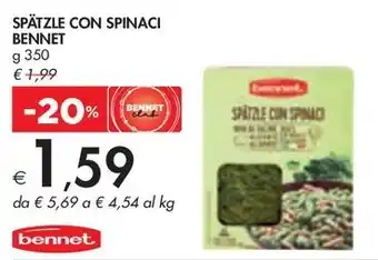 Bennet SPÄTZLE CON SPINACI BENNET offerta