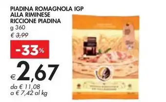 Bennet PIADINA ROMAGNOLA IGP ALLA RIMINESE RICCIONE PIADINA g 360 offerta