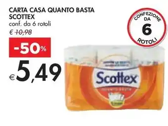 Bennet CARTA CASA QUANTO BASTA SCOTTEX conf. da 6 rotoli offerta