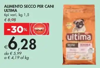 Bennet ALIMENTO SECCO PER CANI ULTIMA tipi vari, kg 1,5 offerta