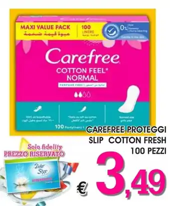 Deter Shop CAREFREE PROTEGGI SLIP COTTON FRESH 100 PEZZI offerta