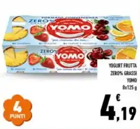 Conad YOGURT FRUTTA ZERO% GRASSI YOMO 8x125 g offerta