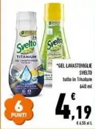 Conad GEL LAVASTOVIGLIE SVELTO tutto in 1/nature 640 ml offerta