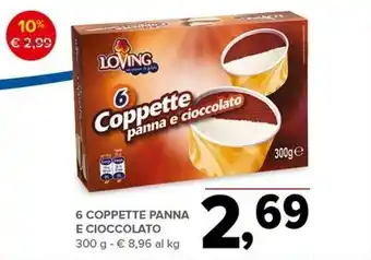 Todis 6 COPPETTE PANNA E CIOCCOLATO 300 g offerta