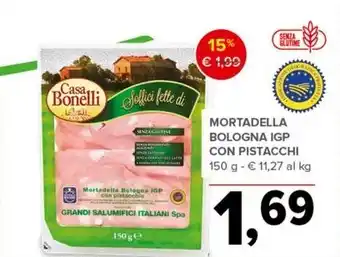 Todis MORTADELLA BOLOGNA IGP CON PISTACCHI 150 g offerta