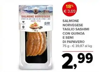 Todis SALMONE NORVEGESE TAGLIO SASHIMI CON QUINOA E SEMI DI PAPAVERO 75 g offerta