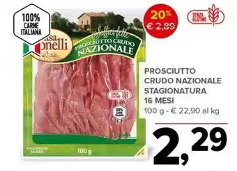 Todis PROSCIUTTO CRUDO NAZIONALE STAGIONATURA 16 MESI 100 g offerta