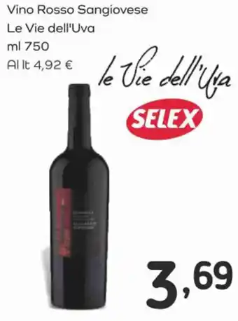 Famila Vino Rosso Sangiovese Le Vie dell'Uva ml 750 offerta