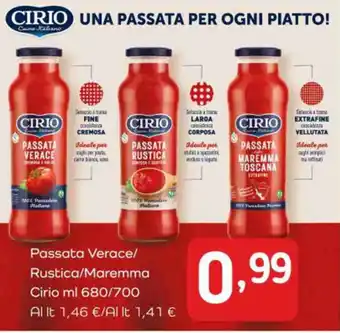 Famila Passata Verace/ Rustica/Maremma Cirio ml 680/700 offerta