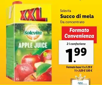 Lidl Solevita Succo di mela 2 l confezione offerta