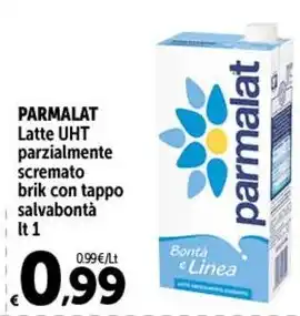 Carrefour Market PARMALAT Latte UHT parzialmente scremato brik con tappo salvabontà It 1 offerta