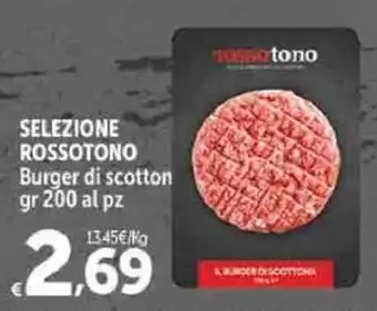 Carrefour Market SELEZIONE ROSSOTONO Burger di scotton gr 200 offerta