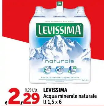 Carrefour Market LEVISSIMA Acqua minerale naturale It 1,5 x 6 offerta