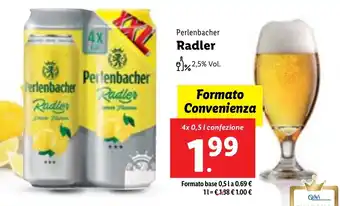 Lidl Perlenbacher Radler 4x 0,5l confezione offerta