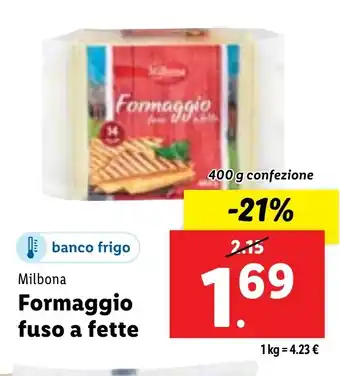 Lidl Milbona Formaggio fuso a fette 400 g confezione offerta