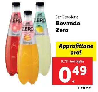 Lidl San Benedetto Bevande Zero 0,75 l bottiglia offerta