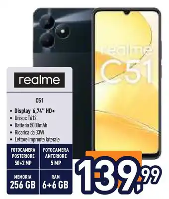 Unieuro realme C51 offerta