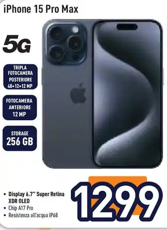 Unieuro iPhone 15 Pro Max offerta