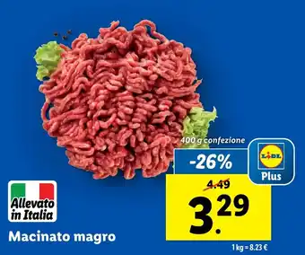 Lidl Macinato magro 400 g confezione offerta