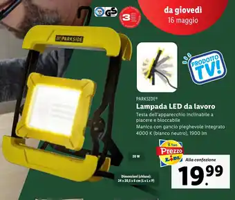 Lidl PARKSIDE Lampada LED da lavoro offerta