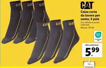 Lidl CAT Calze corte da lavoro per uomo, 3 paia offerta