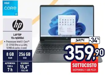 Unieuro hp LAPTOP 15s-fq5055nl offerta