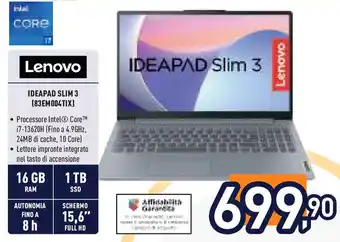 Unieuro Lenovo IDEAPAD SLIM 3 (83EM004TIX) offerta