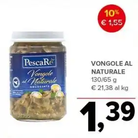 Todis VONGOLE AL NATURALE 130/65 g offerta