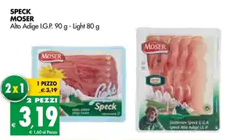 Tigros Moser Speck 90g, 80g offerta