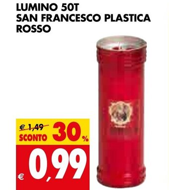 Lumino 50T San Francesco Plastica Rosso