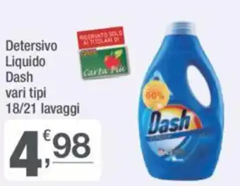 Crai Detersivo Liquido Dash vari tipi 18/21 lavaggi offerta