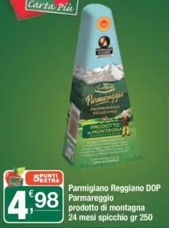 Crai Parmigiano Reggiano DOP Parmareggio prodotto di montagna 24 mesi spicchio gr 250 offerta
