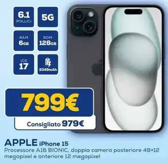 Euronics APPLE iPhone 15 offerta