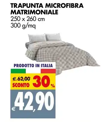 Tigros Trapunta Microfibra Matrimoniale 250x260cm 300g/mq offerta