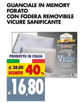 Tigros Guanciale in Memory Forato con Fodera Removibile Vicure Sanificante offerta