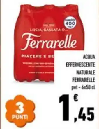 Conad City ACQUA EFFERVESCENTE NATURALE FERRARELLE pet-6x50 cl offerta