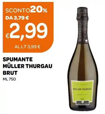 Ekom SPUMANTE MÜLLER THURGAU BRUT ML 750 offerta